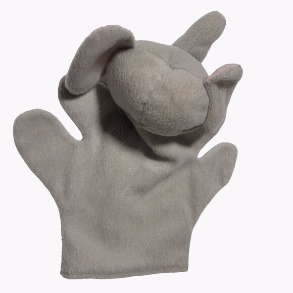 Elephant Hand Puppet 8 inch Plush Puppet Gray Stuffed Animal Educational Toy - Picture 3 of 5